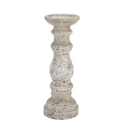 Hill Interiors Ceramic Column Candle Holder Stone (31Cm X 12Cm X 12Cm) - thumbnail 1