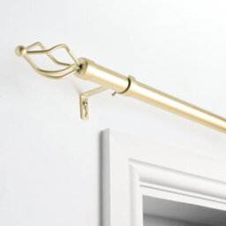 Ohs Curtain Pole Extendable 28mm Metal Finnials Twist End Rod 120-200Cm, Brass - thumbnail 2
