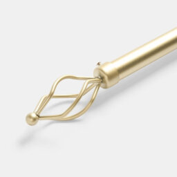 Ohs Curtain Pole Extendable 28mm Metal Finnials Twist End Rod 120-200Cm, Brass - thumbnail 3
