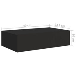 Vidaxl Wall-Mounted Drawer Shelf Black 40X23.5X10Cm Mdf - thumbnail 9