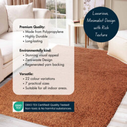 Desire Rugs Plain Living Room Shaggy Area Rugs Terracotta 160X230 Cm - thumbnail 3