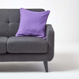 Homescapes Cotton Plain Purple Cushion Cover, 60 X 60 Cm - thumbnail 4