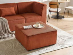Beliani Ottoman Lemvig Corduroy Golden Brown - thumbnail 2