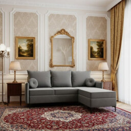 Leon L Living Room Corner Sofa Bed With Dl Mechanism Storage Box Mdf Frame Bonell Springs 213X168X101Cm Light Grey Right - thumbnail 1