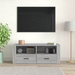 Walplus Tv Cabinet Grey Sonoma 100X35X40 Cm Engineered Wood - thumbnail 3