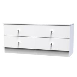 Yarmouth Ready Assembled Matt White No Effect 4 Drawer Chest (H)495mm (W)1100mm (D)390mm - thumbnail 2