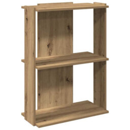 Berkfield Elegant Bookcase 3-Tier Artisan Oak 60X30X80 Cm Engineered Wood - thumbnail 1