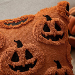 Amorly Halloween Fall Thanksgiving Pumpkin Throw Pillow Covers, Rust Soft Plush Faux Wool Cushion Cases,18Inch Decor For Sofa,home,patio - thumbnail 5