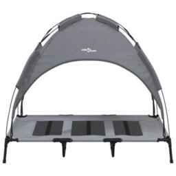Vidaxl Dog Bed With Canopy Anthracite Oxford Fabric And Steel - thumbnail 4