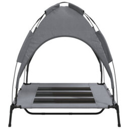 Vidaxl Dog Bed With Canopy Anthracite Oxford Fabric And Steel - thumbnail 5