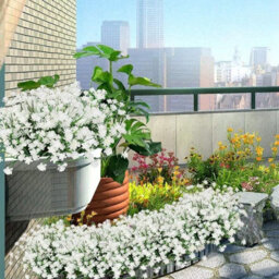 Artificial Flowering Plants, Uv - Resistant Outdoor Artificial Plants And Flowers - White, 8 Pieces - Rapanda - thumbnail 3