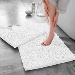 Gc Gaveno Cavailia Infinity Loop Extra Large 2 Piece Bath Mat Set White Super Absorbent Non Slip Shower Mat