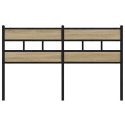 Berkfield Headboard Sonoma Oak 160 Cm Iron And Engineered Wood - thumbnail 3