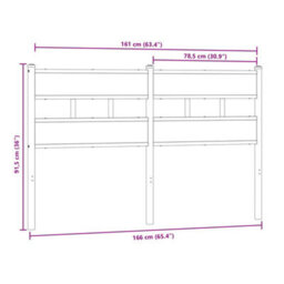Berkfield Headboard Sonoma Oak 160 Cm Iron And Engineered Wood - thumbnail 6