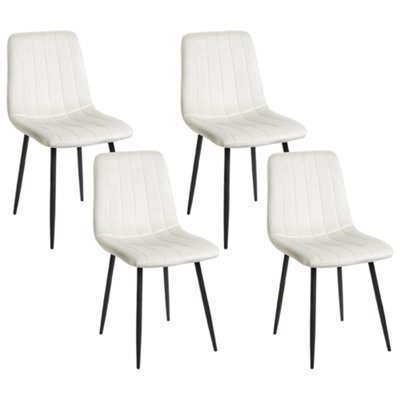 Beliani Set Of 4 Dining Chairs Kalispell Velvet Off-White - image 1