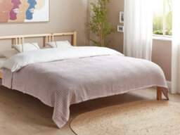 Beliani Bedspread Chagyl Cotton 200 X 220 Cm Pastel Pink - thumbnail 2