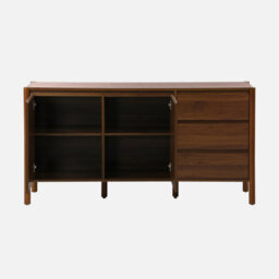 Sweeek - Wood Decor Sideboard 2 Doors 3 Drawers 150Cm Harmony Walnut 150X42X78 Cm - thumbnail 4