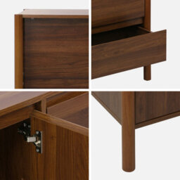 Sweeek - Wood Decor Sideboard 2 Doors 3 Drawers 150Cm Harmony Walnut 150X42X78 Cm - thumbnail 5