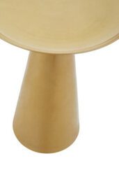Orsina Gold Finish Round Side Table, Aluminium Gold Finish & Pedestal-Like Base, Contemporary Round Bedside Table - thumbnail 5