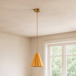 Edit Iris Ceramic Ceiling Pendant Light Ochre Yellow - thumbnail 5