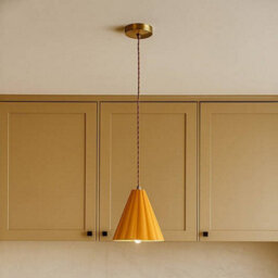 Edit Iris Ceramic Ceiling Pendant Light Ochre Yellow