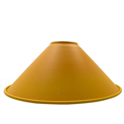 Yellow Cone Pendant Lamp Shade, Easy Fit Metal 22Cm Light Shades For Ceiling For Kitchen,dinning Room,living Room - image 1