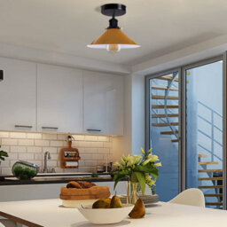 Yellow Cone Pendant Lamp Shade, Easy Fit Metal 22Cm Light Shades For Ceiling For Kitchen,dinning Room,living Room - thumbnail 7
