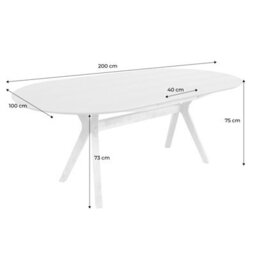 Sweeek - 4-8 Seater Extendable Dining Table Olivia 160X200 Cm Mdf And Oak Veneer Natural Colour - thumbnail 7