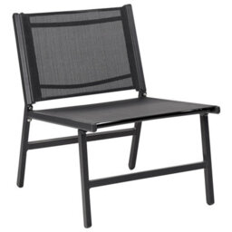 Beliani Garden Chair With Integrated Footrest, Black Textilene, Foldable 54 X 60 X 70 Cm - thumbnail 4