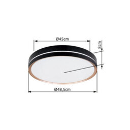 Luminosa Lighting Luminosa Manni 48.5Cm Integrated Led Semi Flush Ceiling Light Black Led Dimmable 2700-6500K Remote Control - thumbnail 9