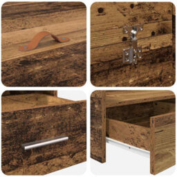 Berkfield Storage Bed Frame Old Wood 140 X 200 Cm Engineered Wood - thumbnail 9