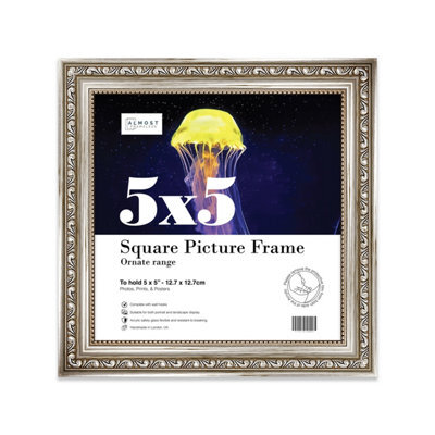 5X5 Silver Ornate Picture Frame (12.7 X 12.7Cm) Poster, Photo, Artwork, Gallery Wall Or Print - image 1