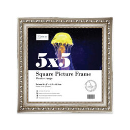 5X5 Silver Ornate Picture Frame (12.7 X 12.7Cm) Poster, Photo, Artwork, Gallery Wall Or Print - thumbnail 1