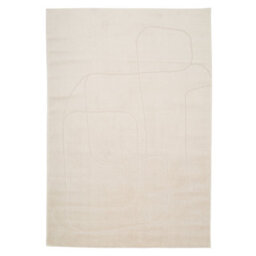 Loomed Cream Beige Free-Form Velvety Soft Rug 80X150Cm - thumbnail 1