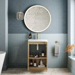 Affine Bathroom Vanity Unit Basin Sink Free Standing 500mm Door Cabinet Storage Wood - thumbnail 3