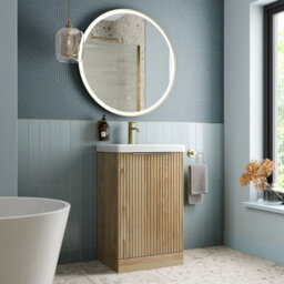 Affine Bathroom Vanity Unit Basin Sink Free Standing 500mm Door Cabinet Storage Wood - thumbnail 4
