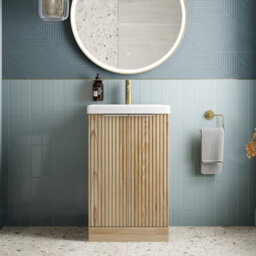 Aveli Bathroom Vanity Unit Basin Sink Free Standing 500mm Door Cabinet Storage Wood