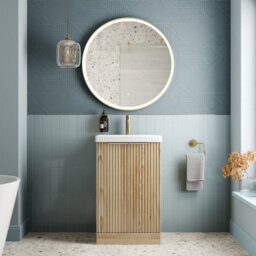 Affine Bathroom Vanity Unit Basin Sink Free Standing 500mm Door Cabinet Storage Wood - thumbnail 2