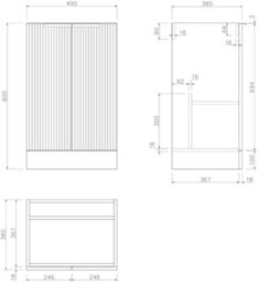 Affine Bathroom Vanity Unit Basin Sink Free Standing 500mm Door Cabinet Storage Wood - thumbnail 7