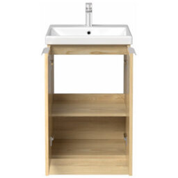 Affine Bathroom Vanity Unit Basin Sink Free Standing 500mm Door Cabinet Storage Wood - thumbnail 6
