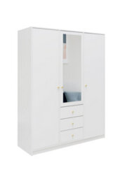 Arte Sleek White Matt Siena D3 Wardrobe 149Cm - Elegant Storage With Mirror Brightness - thumbnail 1