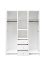 Arte Sleek White Matt Siena D3 Wardrobe 149Cm - Elegant Storage With Mirror Brightness - thumbnail 3