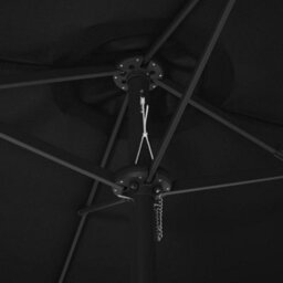 Berkfield Durable Outdoor Parasol With Aluminium Pole 460X270 Cm Black - thumbnail 5