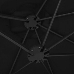 Berkfield Durable Outdoor Parasol With Aluminium Pole 460X270 Cm Black - thumbnail 6