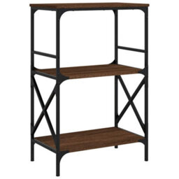 Berkfield Industrial Bookcase 3-Tier Brown Oak 59X35X90.5 Cm Engineered Wood