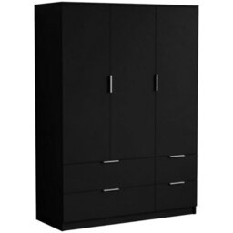 Lassic Vida Designs Trega 3 Door 4 Drawer Wardrobe, Black - thumbnail 8