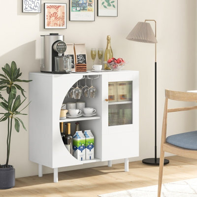 Costway Kitchen Sideboard Wooden Buffet Cabinet Cupboard Free-Standing Wine Cabinet - image 1