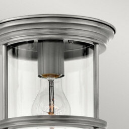 Luminosa Lighting Elstead Hinkley Hadrian 1 Light Flush Mount Antique Nickel With Glass Ip44 - thumbnail 3