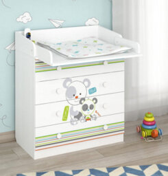 Shefa Line Shefa 800 Kids Changing Dresser Pandas White (2 Boxes) - thumbnail 1