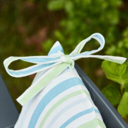 Dibor Set Of 4 Blue Striped Cotton Indoor Outdoor Garden Furniture Dining Chair Seat Pad Cushions (L)40Cm X (W)40Cm - thumbnail 4